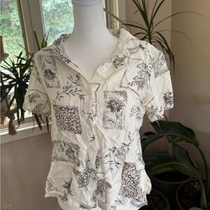 Elegant Floral Button-Down Shirt